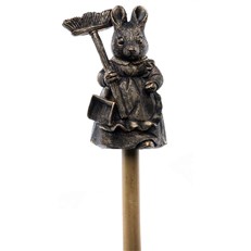 Beatrix Potter's Antique Bronze Hunca Munca Cane Companion