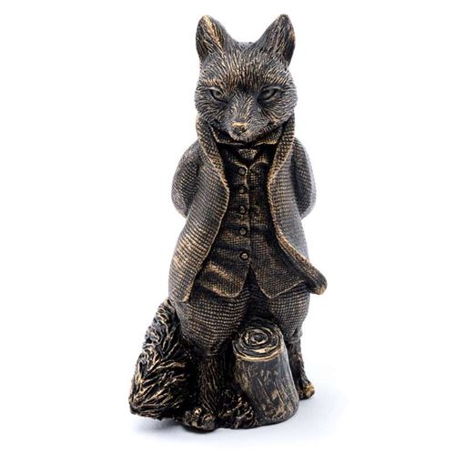 Beatrix Potter's Antique Bronze Mr Tod Cane Companion