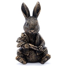 Beatrix Potter's Bronze Peter Rabbit Holding A Carrot Cane Companion