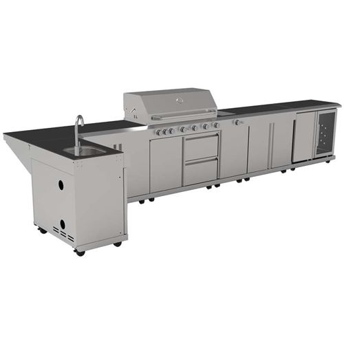 Premium L-Shaped Stainless Steel Outdoor Kitchen