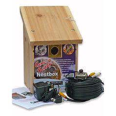 Cedar Bird Nest Box and Colour Camera Kit