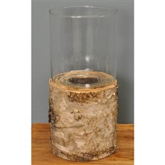 Rustic Birch Hurricane Lantern