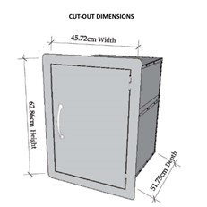 DIY Outdoor Kitchen Flush Mounted Stainless Larder Cupboard with Adjustable Shelf
