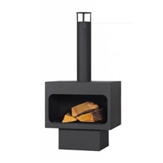 Arizona Outdoor Steel Fireplace with Chimney