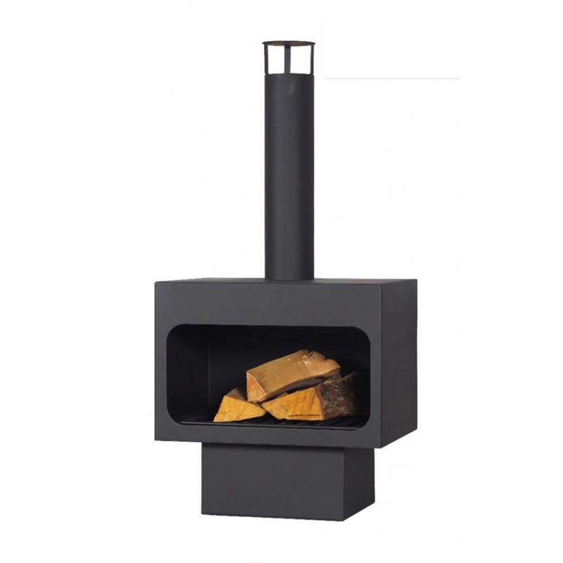 Arizona Outdoor Steel Fireplace Chiminea, Outdoor Metal Fireplace With Chimney