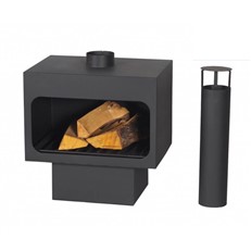 Arizona Outdoor Steel Fireplace with Chimney