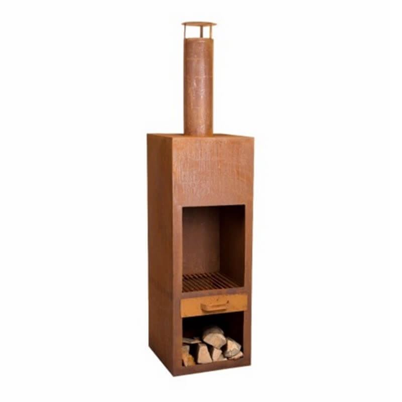 Kentucky Garden Fireplace In Steel With Painted Rust Finish