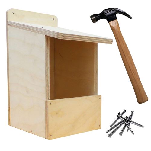 Bird Box Wooden DIY Kit with Open Front
