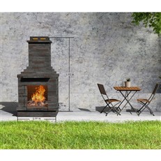 Callow Dark Stone Outdoor Wood Burning Fireplace Self Assembly Kit