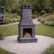 Callow Dark Stone Outdoor Wood Burning Fireplace Self Assembly Kit