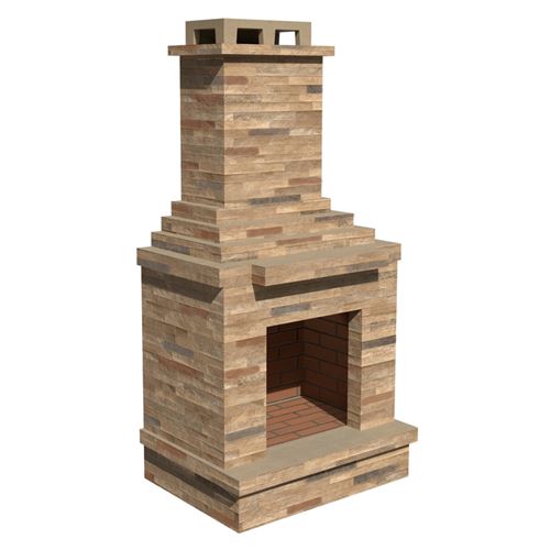 Callow Light Stone Outdoor Wood Burning Fireplace Self Assembly Kit