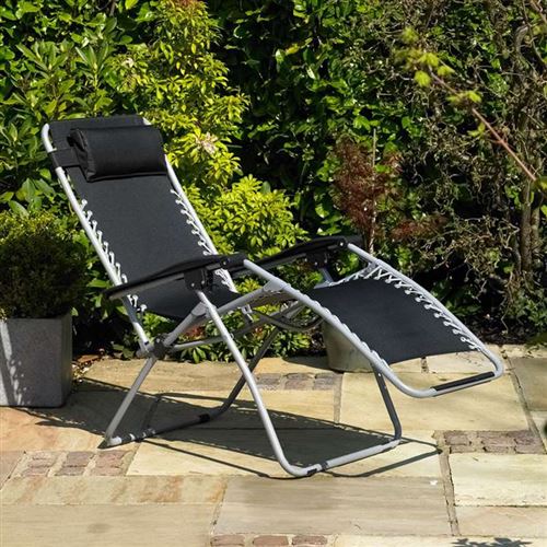 Pair of Kingfisher Zero Gravity Sun Lounger Garden Chairs