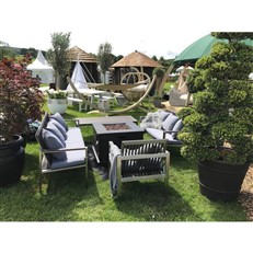 Foremost Outdoor Square Gas Fire Pit Table