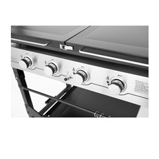 Callow 4 Burner Flat Top Gas Griddle - Outdoor Cooking Griddle 4 x 4kw Hi Power Burners Large 92cm x 55cm, Includes Quality Cover