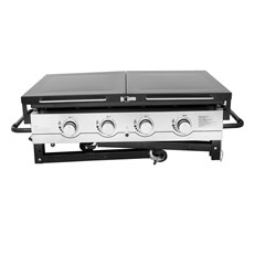 Callow 4 Burner Flat Top Gas Griddle - Outdoor Cooking Griddle 4 x 4kw Hi Power Burners Large 92cm x 55cm, Includes Quality Cover