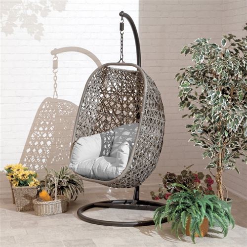 Brampton Luxury Rattan Hanging Cocoon Chair       