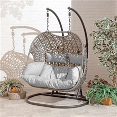 Brampton Luxury Rattan Hanging Cocoon Chair       