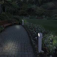 LED Outdoor Modern Garden Post Light in White