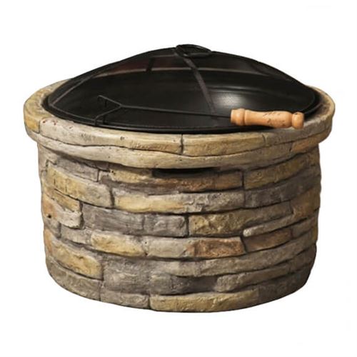 Stylish Stone Fire Pit and Patio Heater