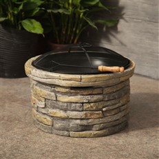 Stylish Stone Fire Pit and Patio Heater