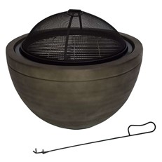 County Deluxe Wood Firepit with Spark Guard, Poker and BBQ Grill