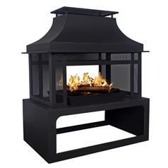 Callow Outdoor Garden Fireplace – Wood Log Burning Fireplace for Outdoor Garden Heating  with tall chimney - Outdoor Heating