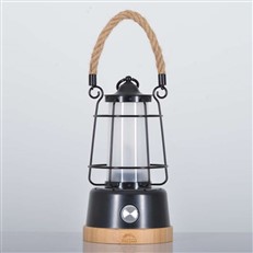 12W Portable Rechargeable LED Garden Lantern with Hemp Rope Handle