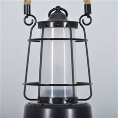 12W Portable Rechargeable LED Garden Lantern with Hemp Rope Handle