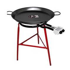 60cm Paella Pan with Legs, Burner and Spoon