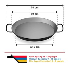 60cm Paella Pan with Legs, Burner and Spoon