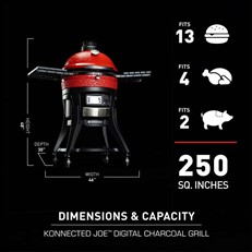Kamado Joe® Konnected Joe™ Digital Charcoal Grill and Smoker with Auto-Ignition and Temperature Control