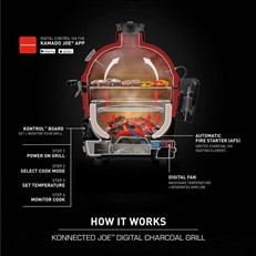 Kamado Joe® Konnected Joe™ Digital Charcoal Grill and Smoker with Auto-Ignition and Temperature Control