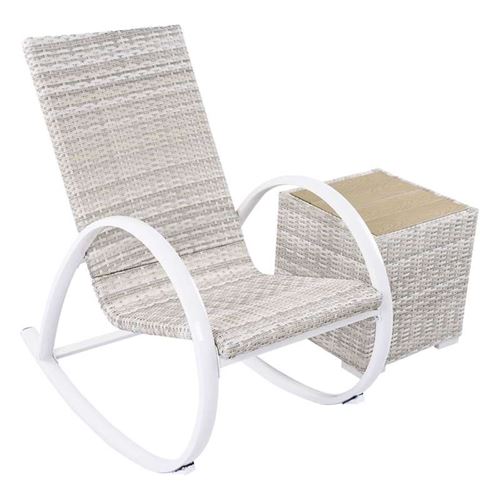 Timor Rattan Garden Rocking Chair and Coffee Table