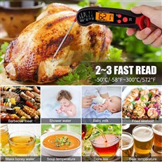 Callow Insta-Read Meat Thermometer With Backlit LCD Screen Instant Read Probe For Cooking and BBQ