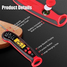 Callow Insta-Read Meat Thermometer With Backlit LCD Screen Instant Read Probe For Cooking and BBQ