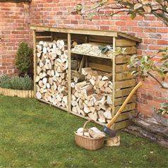 Large Double Firewood Log Store