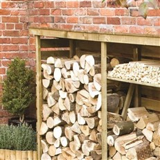 Large Double Firewood Log Store