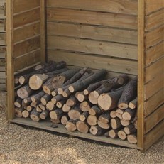 Firewood Log Store with Kindling Shelf