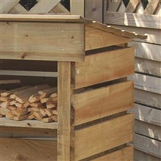 Firewood Log Store with Kindling Shelf