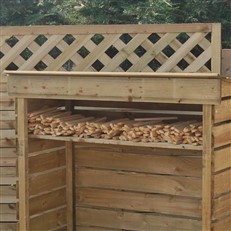 Firewood Log Store with Kindling Shelf