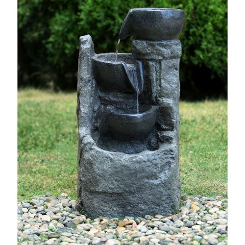 Granite Effect Water Feature Cascading Bowls Outdoor Water Feature