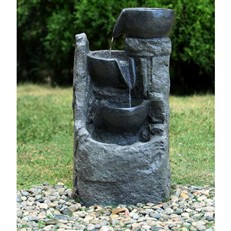 Granite Effect Water Feature Cascading Bowls Outdoor Water Feature
