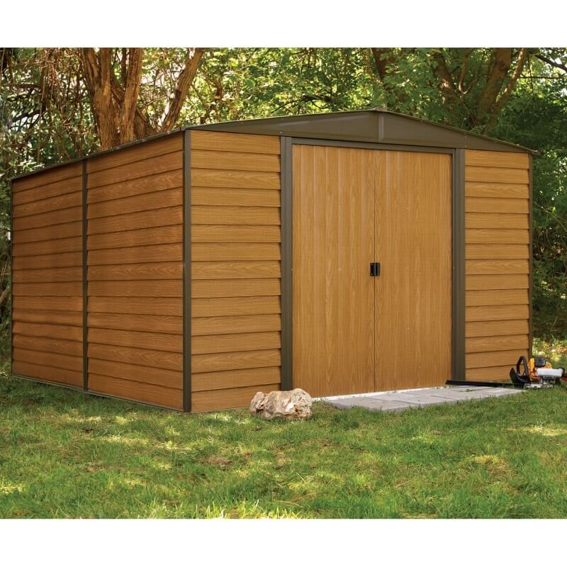Woodvale 10x12 Fire &amp; Rot Resistant Metal Garden Shed