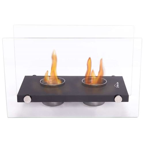 Pur Line Oniros Duo Tabletop Bio-ethanol Portable Fireplace with Twin Burners
