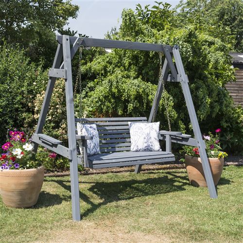 Palermo Garden Swing Seat with Contemporary Grey Finish