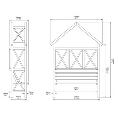 Rustic Garden Seat with Apex Roof