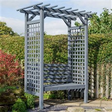 Sorrento Garden Arch with Double Seat in Grey