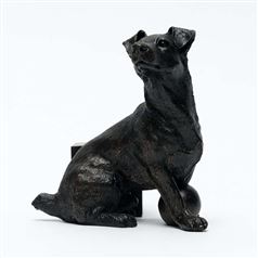 Bronze Jack Russell Terrier Pot Feet