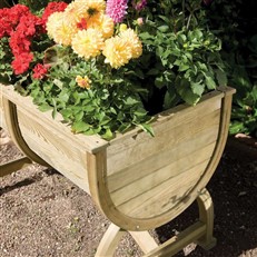 Marberry Wooden Barrel Garden Planter