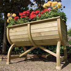 Marberry Wooden Barrel Garden Planter